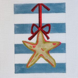 Christmas Starfish on Stripes